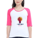 Women's Raglan T-Shirt – "I Am Only Genius" Design | DTG Print (S–XL)